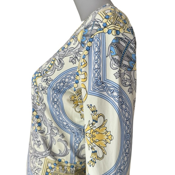 J. MCLAUGHLIN Catalina Cloth Signature Tee Art To Wear Medallion 3/4 Sleeve - Picture 9 of 16